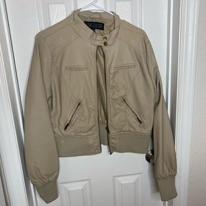 Beige leather jacket